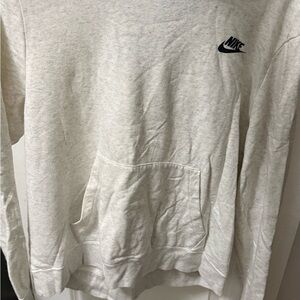 Nike Men's Light Cream Crewneck Sweatshirt with Black Logo